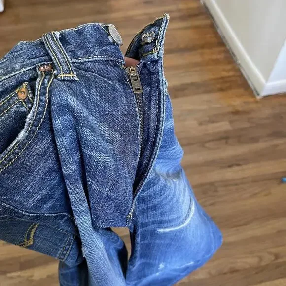 size 26x28 AEO American Eagle distressed slim jeans ExcellentC  100%Cotton - Picture 4 of 8